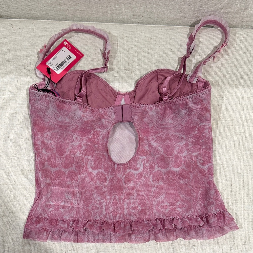 Pink Ruffled Crop Top - Picture 4 of 5